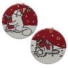 Collectable Design~1 x Simon's Cat Christmas Leatherette Compact Mirror Different image each side