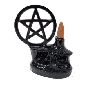 Home Fragrances ~NEW Pentagram BACKFLOW Cone Burner (Metal) 4.5" H x 4.4" W