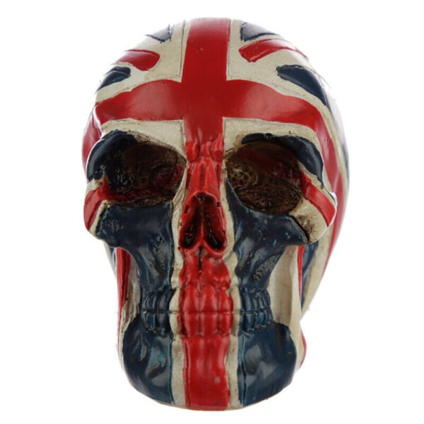 Home Decor~Skull Union Jack Flag Head Halloween Ornament Head Art Statue