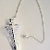 Magicun Stone~Spiral Silver Finish Pendulum 2.5"L with Chain