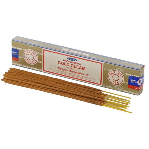 Home Fragrance~Nag Champa Satya Gold Gleam Incense Sticks X 12 Packs