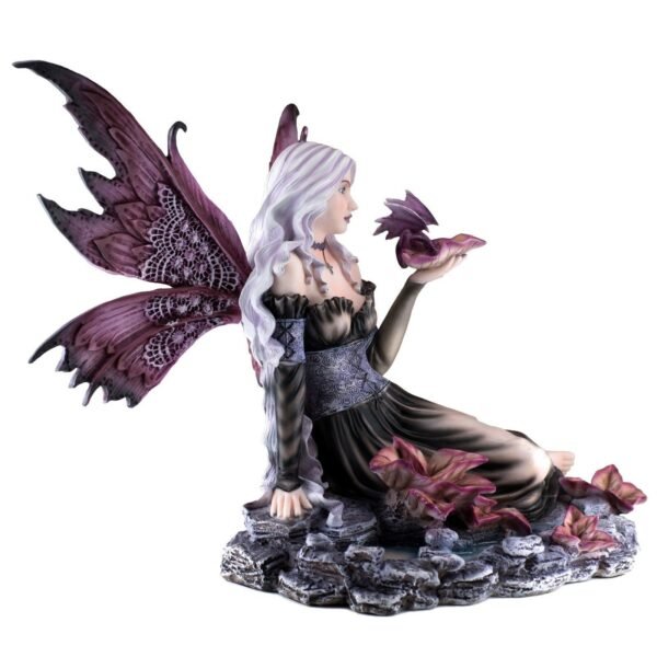 Fairy Collection~Fairy By Pond Giving Drink To Little Dragon Figurine Statue 16" Wide New In Box!