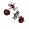 Alchemy Gothic Pewter - BLACK CHERRY - Stud Earrings
