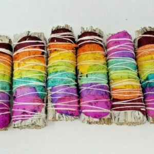 Palo Santo & Sage~6 Pack California White Sage Smudge Sticks w/ Rose Petals 4" Negativity Removal