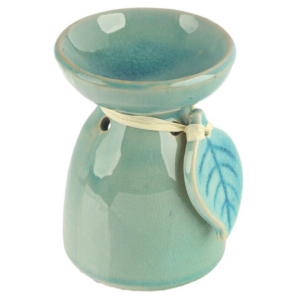 Home Fragrance~Ceramic Oil Wax Melt Burner - Tropical Leaf Design Decoration