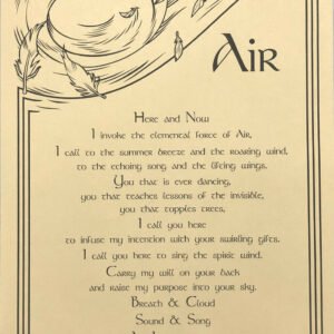 Witchcraft~Air Invocation Parchment Page Poster Book Of Shadows Wicca Pagan