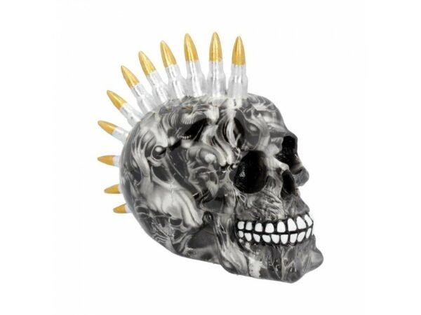 Magicun Giftware~Nemesis Soul Inferno Bullet Mohawk Skull Ornament Figurine Biker Gothic Decor