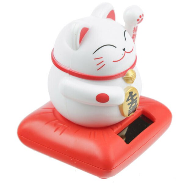 Home Decor~Cute Waving Solar Cat Design Maneki Neko Lucky Design Pal White Cat