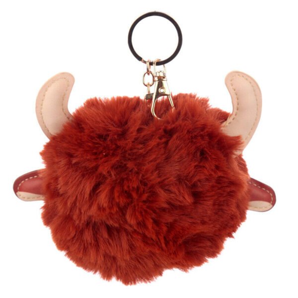 Collectable design~Fun Collectable Pom Pom Keyring - Highland Coo Cow