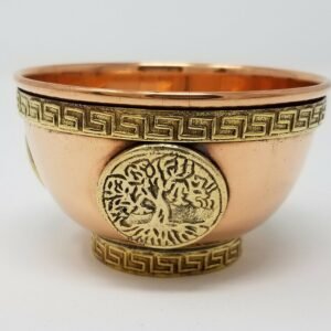 Wicca & Paganism~Tree of Life Copper Offering Bowl: Incense Resin Smudge Burner Holder Cauldron