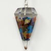 Magicun Stone~Seven Chakra Orgone Pendulum with Chain, Faceted (Natural Crystal Stone)