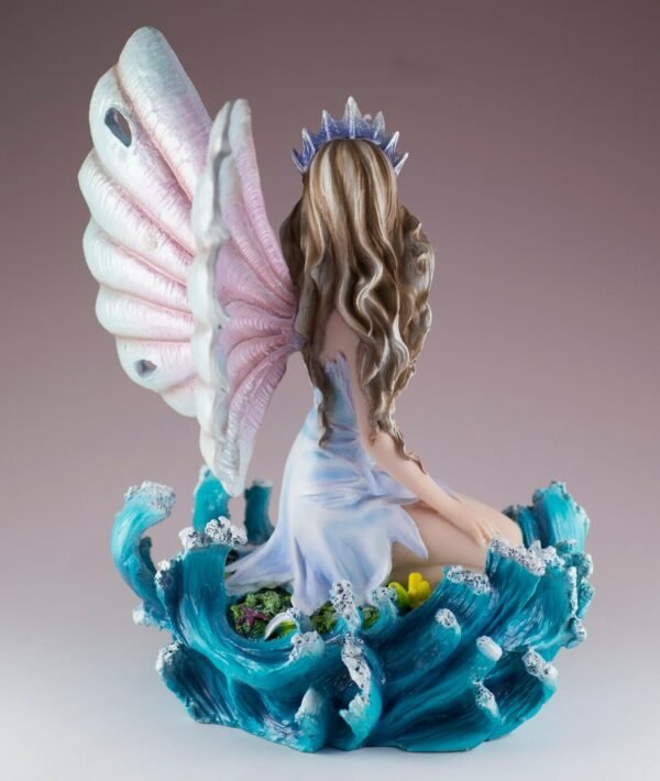 Fairy Collection~Blue Water Fairy On Waves Figurine Statue 9.5" High Resin New In Box!