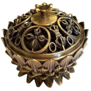 Witchcraft~LOTUS INCENSE BURNER Antiqued Bronze