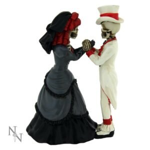 Magicun Giftware~Bride & Groom DEVOTED TO YOU Skeletons Skull Wedding Figurine Cake topper Gothic