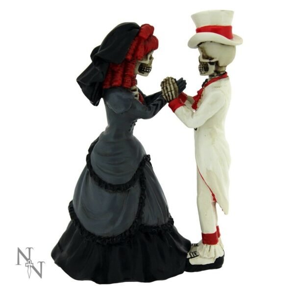 Magicun Giftware~Bride & Groom DEVOTED TO YOU Skeletons Skull Wedding Figurine Cake topper Gothic