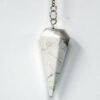 Magicun Stone~Howlite Pendulum with Chain, Faceted (Natural Crystal Stone)