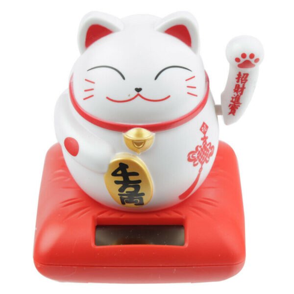 Home Decor~Cute Waving Solar Cat Design Maneki Neko Lucky Design Pal White Cat