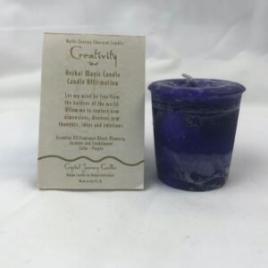 Magic Candle~Creativity Crystal Journey Reiki Charged Herbal Votive Candle - One Candle