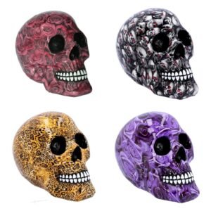 Magicun Giftware~Nemesis Gothic Romance Rose Leopard Bloodshot Eye Print Skull Figurine Ornament