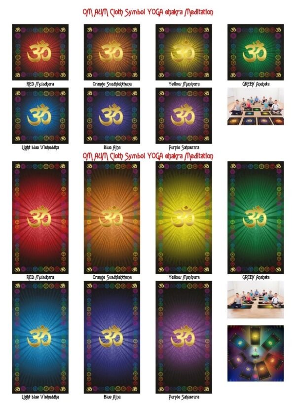 MagicunTarot Cloth~OM AUM Cloth Symbol YOGA chakra Meditation Pillow Mat Fitness GREEN-BIG