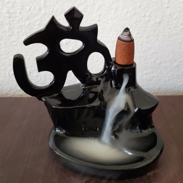 Home Fragrances ~OM Design Backflow Metal Cone Incense Burner Holder