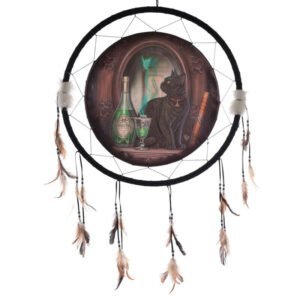Home Decor~Decorative Lisa Parker Absinthe Cat Dreamcatcher Large