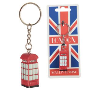 Collectable design~Fun Novelty London Telephone Box Keyring - Icons Red Box Chain UK Gift Bag Charm