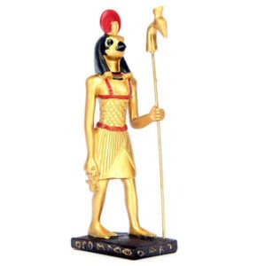 Home Decor~Decorative Gold Standing Horus Egyptian Figurine Ankh Staff Ornament