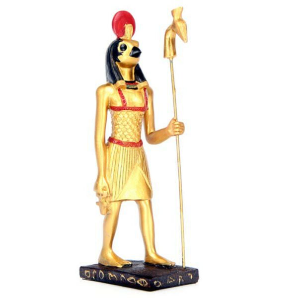 Home Decor~Decorative Gold Standing Horus Egyptian Figurine Ankh Staff Ornament