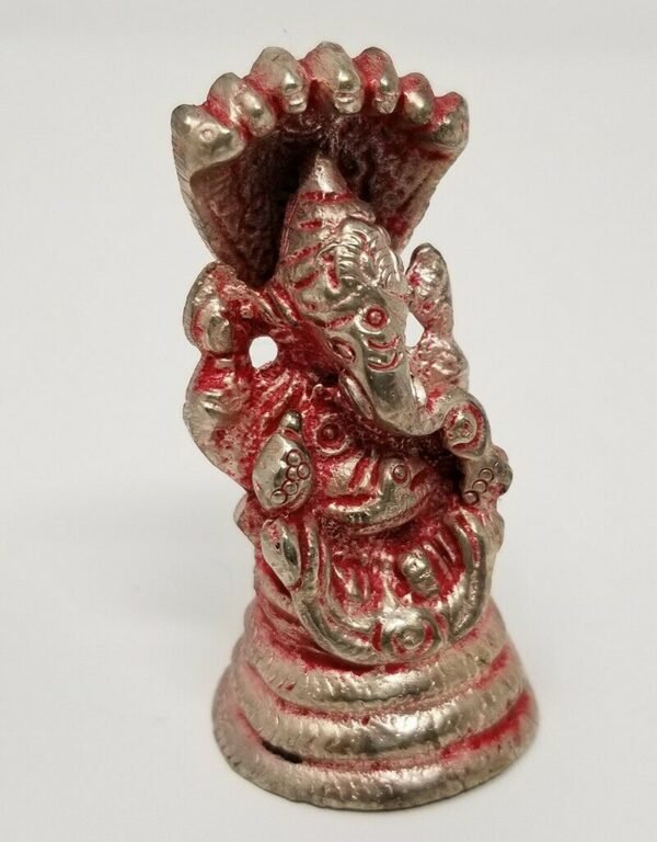 Hinduism Statues & Figures~Solid Brass Silver Plated Finish Ganesh 2"H