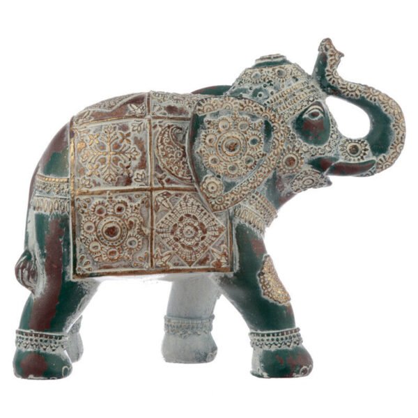 Home Decor~Small Decorative Turquoise and Gold Elephant Sculpture Ornament