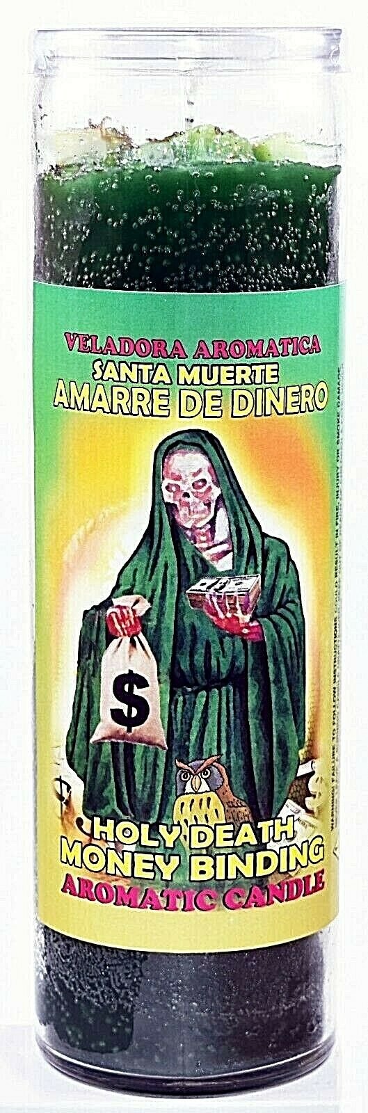 CANDLE COCKTAIL AROMATIC HOLY DEATH MONEY BINDING - SANTA MUERTE AMARRE DINERO