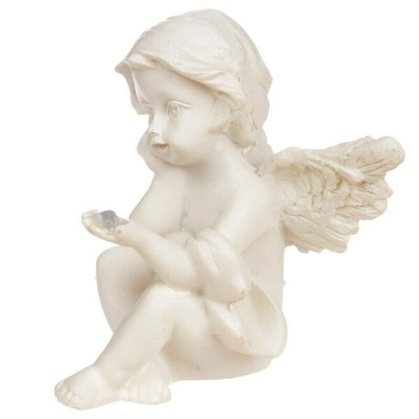 Home Decor~1 x Collectable Cherub Sitting Holding Mineral Stone Ornament