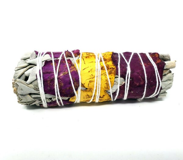 Palo Santo & Sage~White Sage with Rose Petals 3-4" Smudge Stick.