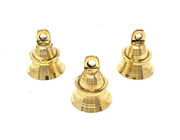 Wicca & Paganism~3x Pieces Brass Bell 3" Mini Altar Chime Bell Wiccan (Set of 3)