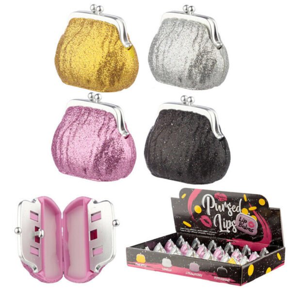 Collectable Design~Cute Funky Lip Balm - Glitter Purse Holder - Great for Handbag