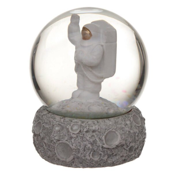 Collectable design~Collectable Moon and Space Man Snow Globe Waterball Glitter Shaker Ornament Gift