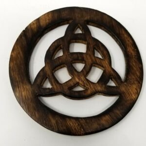 Wicca & Paganism~4" Triquetra Altar Tile, Wooden Carved and Stained (Wicca Pagan)
