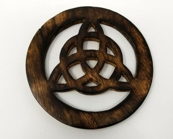 Wicca & Paganism~4" Triquetra Altar Tile, Wooden Carved and Stained (Wicca Pagan)