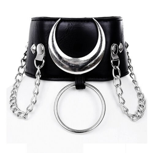RESTYLE IRON MOON black GOTHIC goth CHAIN necklace COLLAR CHOKER
