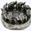 Home Fragrances ~NEW Elephants in Circle Metal Cone Stick Incense Burner 4.75" R