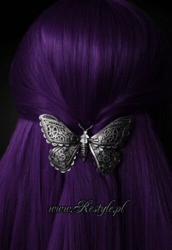 STEAMPUNK MOTH - Silver Pewter Colour Hair Barette