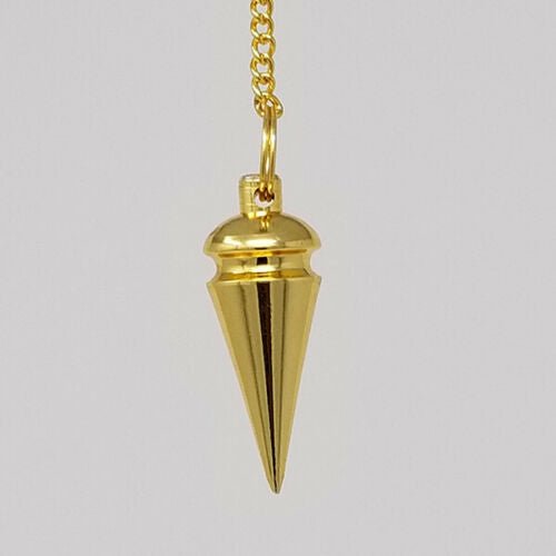 Magicun Stone~Gold Finish Pendulum 1.75"L with Chain