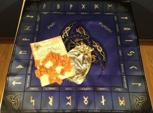 MagicunTarot Cloth~Large Divination Runed Cedar Purple Kit