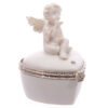 Home Decor~Cute Glitter Wings Heart Shaped Cherub Trinket Box Ornament