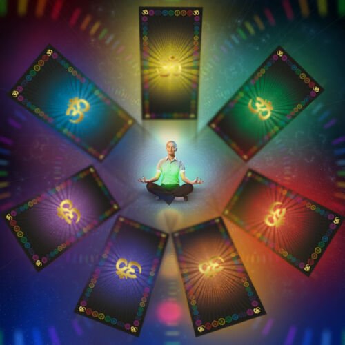 MagicunTarot Cloth~OM AUM Cloth Symbol YOGA chakra Meditation Pillow Mat Fitness GREEN-BIG