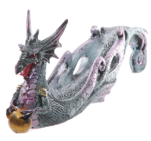 Home Fragrance~Celtic Scroll Dark Legends Dragon Gothic Incense Stick Burner Holder Ash-catcher