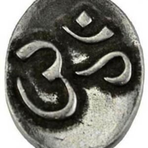 Witchcraft~OM Aum Pewter Pocket Stone Altar Coin Wicca Pagan Amulet Talisman Magick