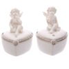 Home Decor~Cute Glitter Wings Heart Shaped Cherub Trinket Box Ornament