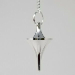 Magicun Stone~Silver Finish Pendulum 1.75"L with Chain Design